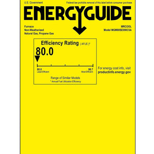 90k BTU 80% AFUE MRCOOL Signature Gas Furnace - Upflow/Horizontal - 21" Cabinet