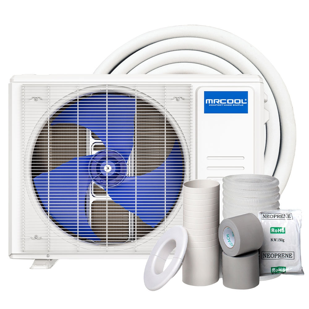 9k BTU 21.5 SEER2 MRCOOL Advantage Ductless Heat Pump Condenser with 16 ft Install Kit - 115v - R454B