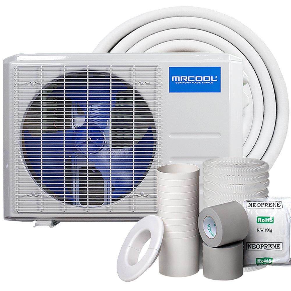 9k BTU 20.8 SEER2 MRCOOL Advantage Ductless Heat Pump Condenser with 16 ft Install Kit - 230v
