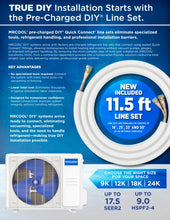 Load image into Gallery viewer, MRCOOL DIY Select 18K 18,000 BTU 17.3 SEER2 Single Zone Mini Split System with 11.5 ft. DIY Line Set - R454B - 230V
