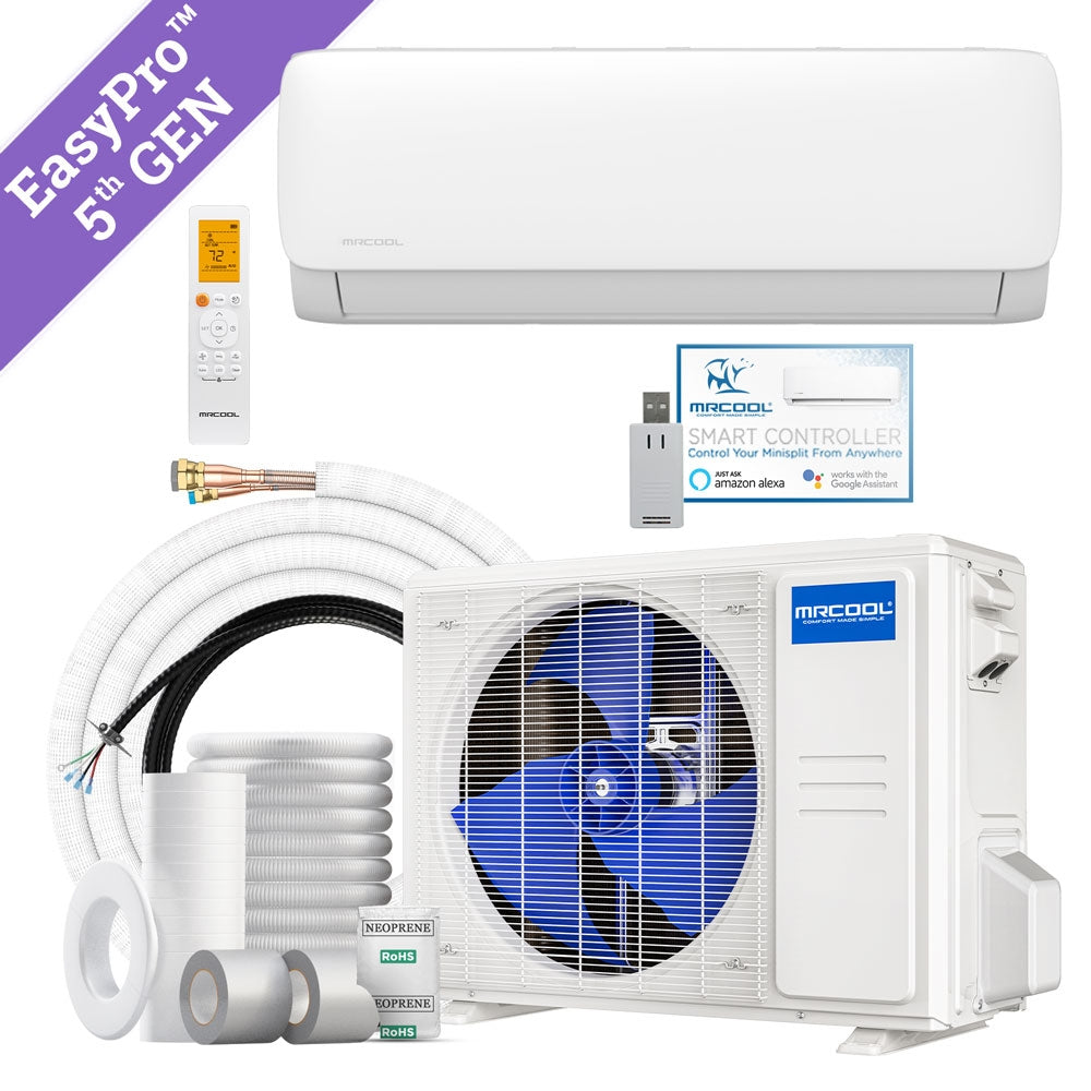 9k BTU 20.2 SEER2 MRCOOL Easy Pro Ductless Heat Pump Split System 5th Generation - DIY Mini Split with 1 YR Labor Warranty